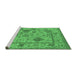 Sideview of Machine Washable Oriental Emerald Green Industrial Area Rugs, wshurb1636emgrn