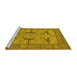 Sideview of Machine Washable Oriental Yellow Industrial Rug, wshurb1637yw