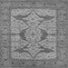 Square Machine Washable Oriental Gray Industrial Rug, wshurb1637gry