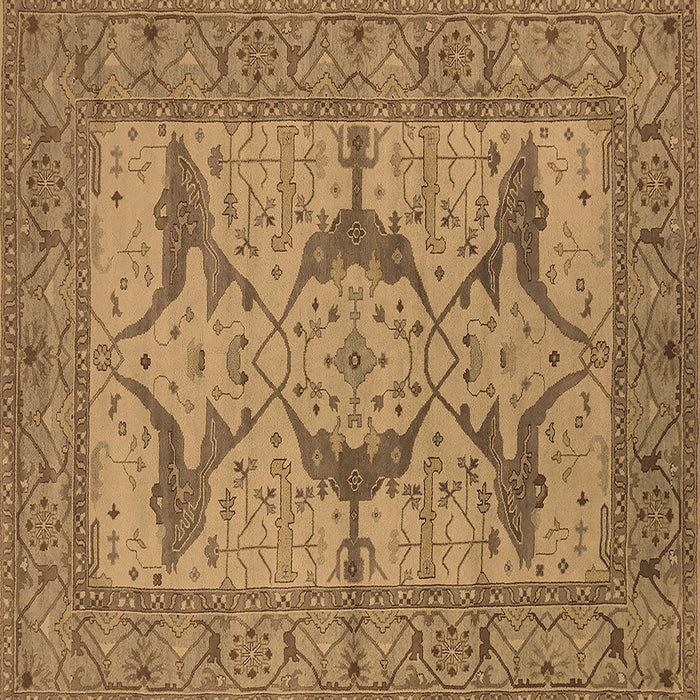 Square Oriental Brown Industrial Rug, urb1637brn