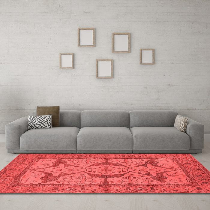 Industrial Red Washable Rugs