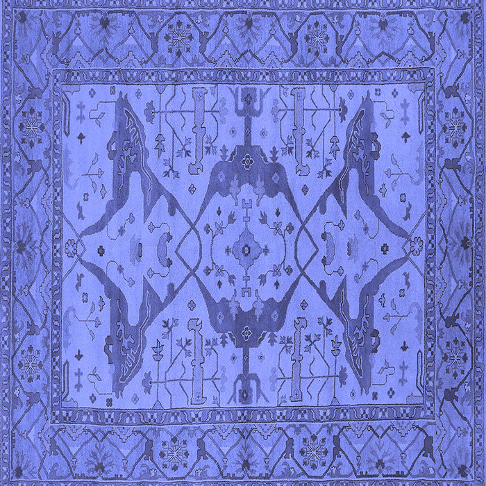 Square Machine Washable Oriental Blue Industrial Rug, wshurb1637blu