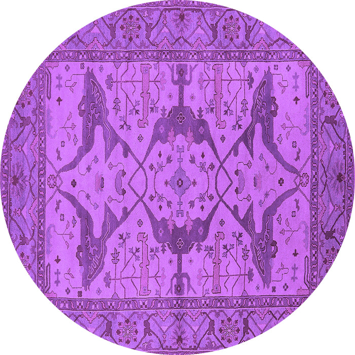 Round Oriental Purple Industrial Rug, urb1637pur