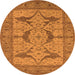 Round Oriental Orange Industrial Rug, urb1637org