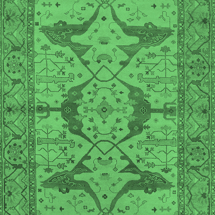 Machine Washable Oriental Emerald Green Industrial Area Rugs, wshurb1637emgrn