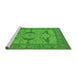 Sideview of Machine Washable Oriental Green Industrial Area Rugs, wshurb1637grn