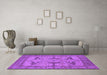 Machine Washable Oriental Purple Industrial Area Rugs in a Living Room, wshurb1637pur