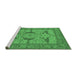 Sideview of Machine Washable Oriental Emerald Green Industrial Area Rugs, wshurb1637emgrn