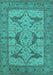 Machine Washable Oriental Turquoise Industrial Area Rugs, wshurb1637turq