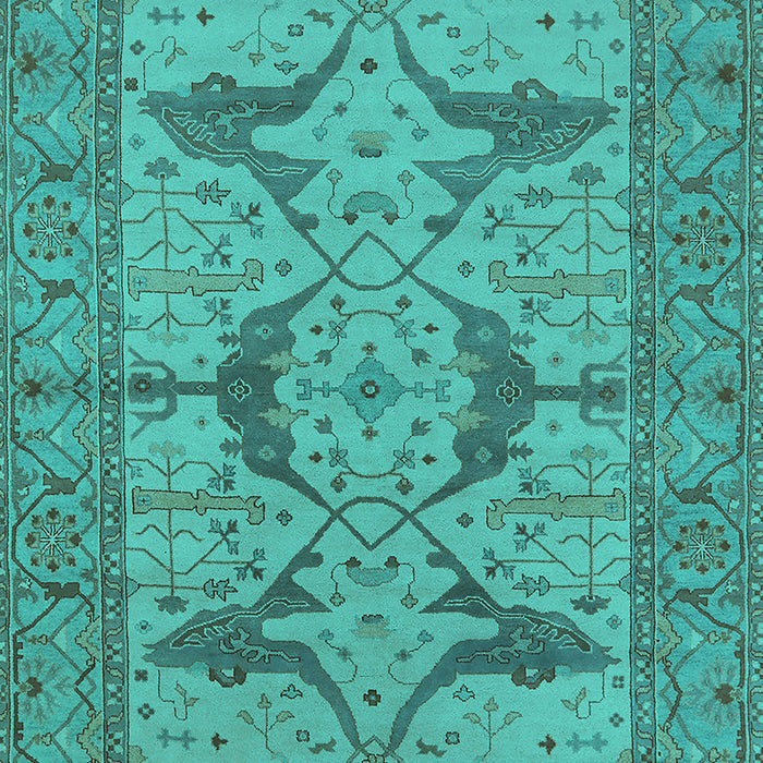 Machine Washable Oriental Turquoise Industrial Area Rugs, wshurb1637turq