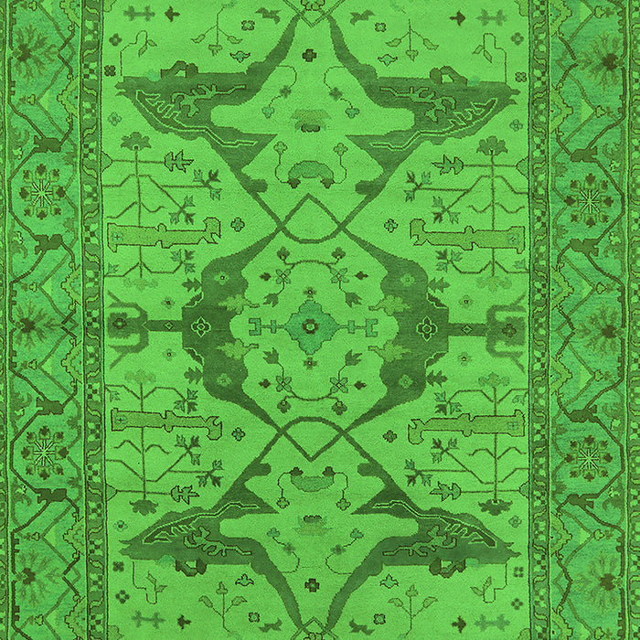 Machine Washable Oriental Green Industrial Area Rugs, wshurb1637grn