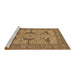 Sideview of Machine Washable Oriental Brown Industrial Rug, wshurb1637brn