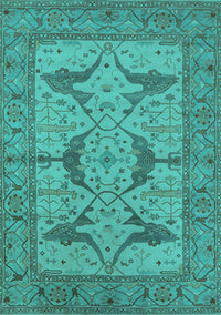 Oriental Turquoise Industrial Rug, urb1637turq