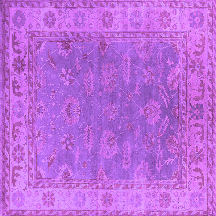 Square Machine Washable Oriental Purple Industrial Area Rugs, wshurb1638pur