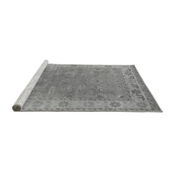 Sideview of Machine Washable Oriental Gray Industrial Rug, wshurb1638gry