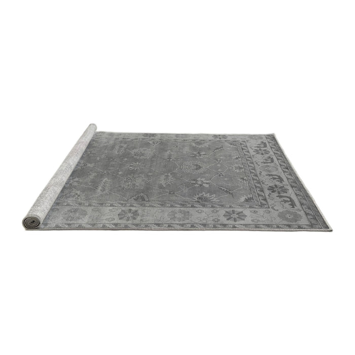 Sideview of Machine Washable Oriental Gray Industrial Rug, wshurb1638gry