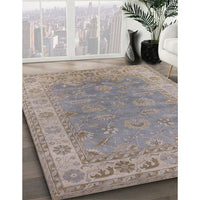 Mid-Century Modern Rose Purple Oriental Rug, urb1638