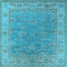 Square Oriental Light Blue Industrial Rug, urb1638lblu