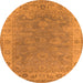 Round Oriental Orange Industrial Rug, urb1638org