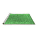 Sideview of Machine Washable Oriental Emerald Green Industrial Area Rugs, wshurb1638emgrn