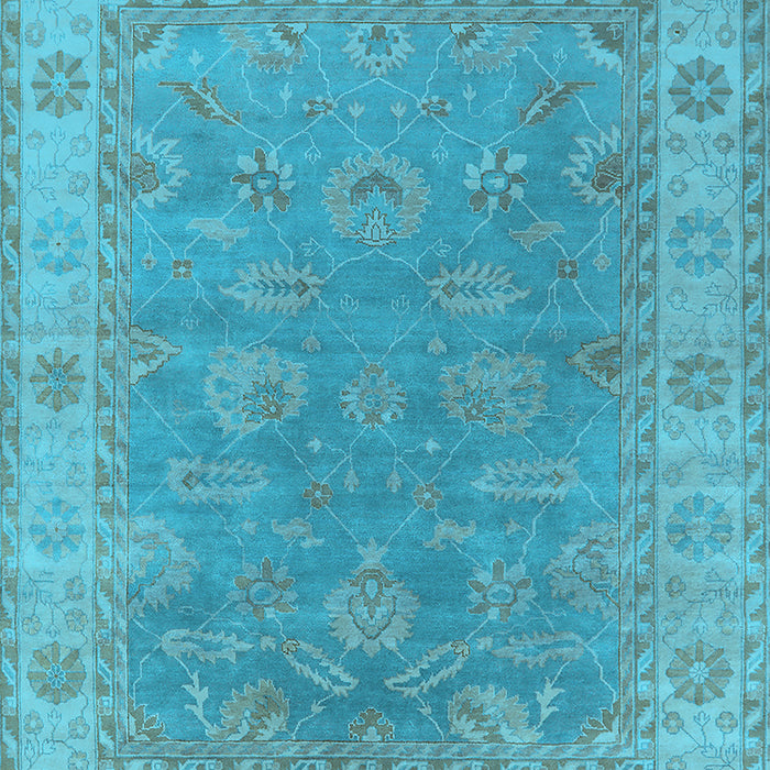 Machine Washable Oriental Light Blue Industrial Rug, wshurb1638lblu