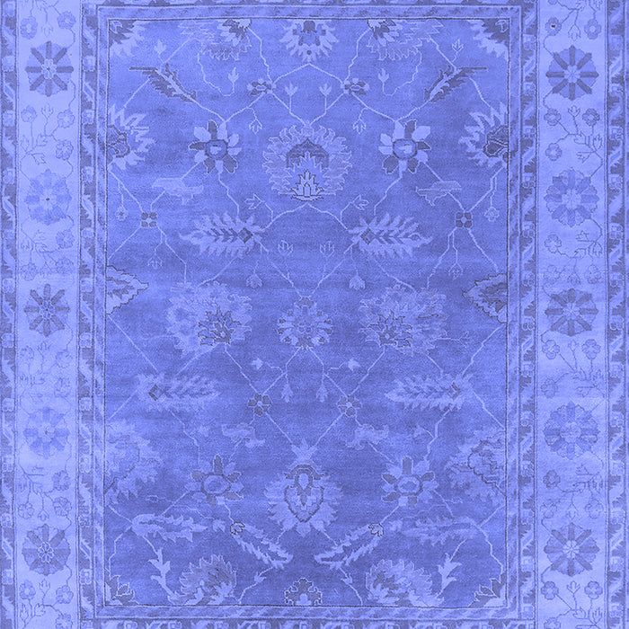 Machine Washable Oriental Blue Industrial Rug, wshurb1638blu