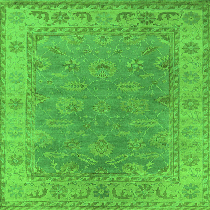 Square Oriental Green Industrial Rug, urb1638grn