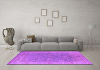 Machine Washable Oriental Purple Industrial Rug, wshurb1638pur