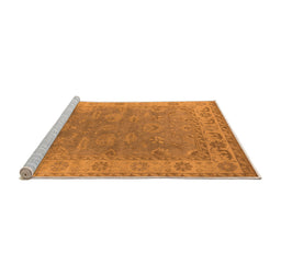 Sideview of Machine Washable Oriental Orange Industrial Area Rugs, wshurb1638org