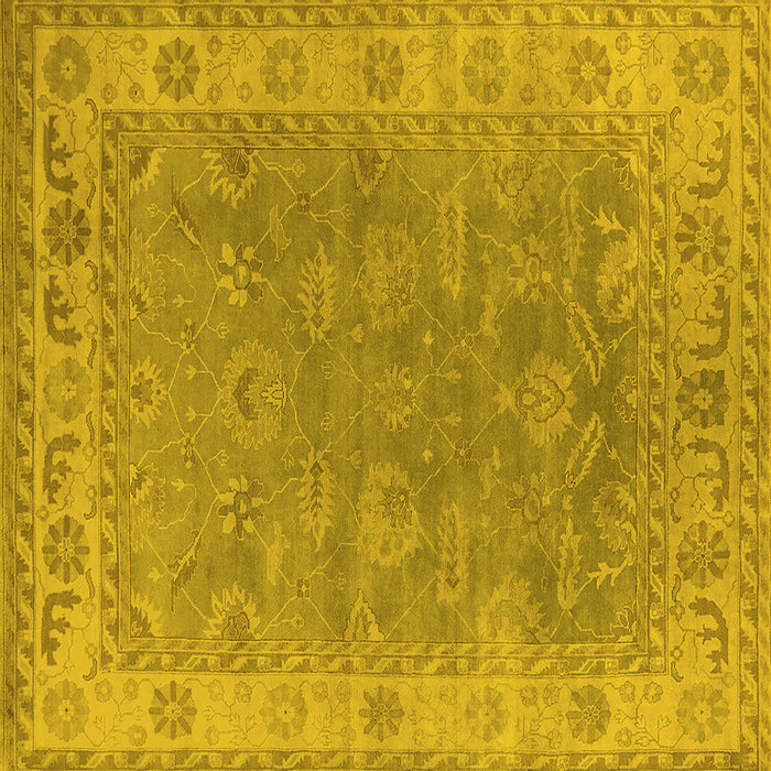 Square Oriental Yellow Industrial Rug, urb1638yw