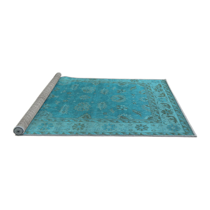 Sideview of Machine Washable Oriental Light Blue Industrial Rug, wshurb1638lblu