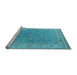 Sideview of Machine Washable Oriental Light Blue Industrial Rug, wshurb1638lblu