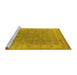 Sideview of Machine Washable Oriental Yellow Industrial Rug, wshurb1638yw