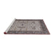 Sideview of Machine Washable Industrial Modern Rosy Brown Pink Rug, wshurb1639