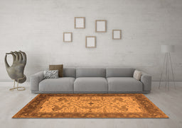 Machine Washable Oriental Orange Industrial Area Rugs in a Living Room, wshurb1639org
