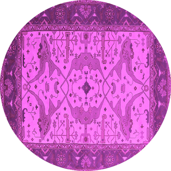 Round Oriental Pink Industrial Rug, urb1639pnk