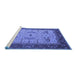 Sideview of Machine Washable Oriental Blue Industrial Rug, wshurb1639blu