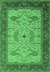 Oriental Emerald Green Industrial Rug, urb1639emgrn