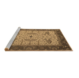 Sideview of Machine Washable Oriental Brown Industrial Rug, wshurb1639brn