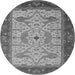 Round Oriental Gray Industrial Rug, urb1639gry