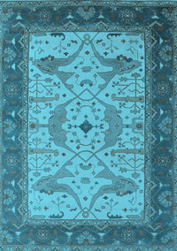 Oriental Light Blue Industrial Rug, urb1639lblu