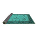 Sideview of Oriental Turquoise Industrial Rug, urb1639turq