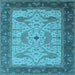 Square Oriental Light Blue Industrial Rug, urb1639lblu