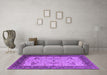 Machine Washable Oriental Purple Industrial Area Rugs in a Living Room, wshurb1639pur