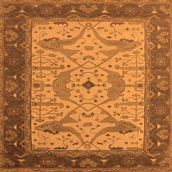 Square Oriental Orange Industrial Rug, urb1639org