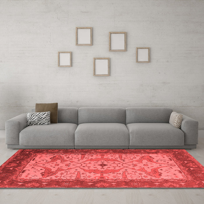 Industrial Red Washable Rugs