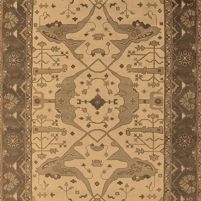 Machine Washable Oriental Brown Industrial Rug, wshurb1639brn