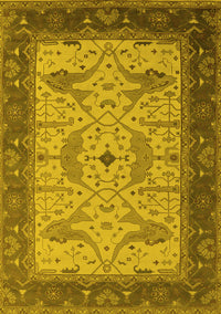 Oriental Yellow Industrial Rug, urb1639yw