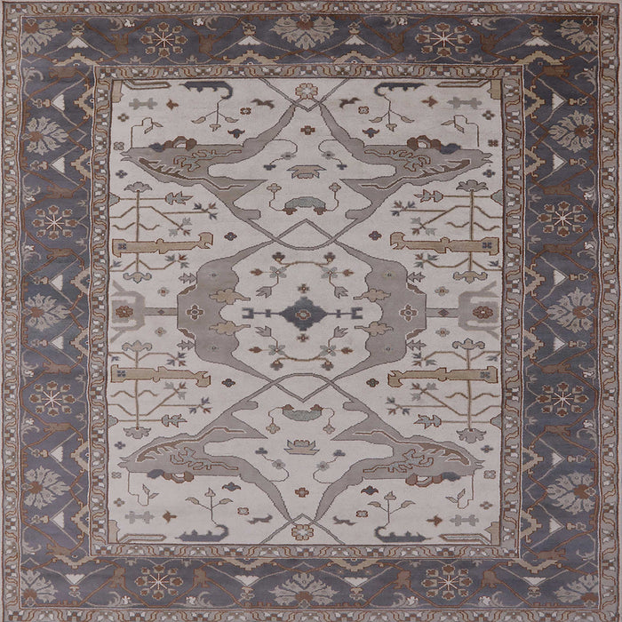 Square Mid-Century Modern Rosy Brown Pink Oriental Rug, urb1639