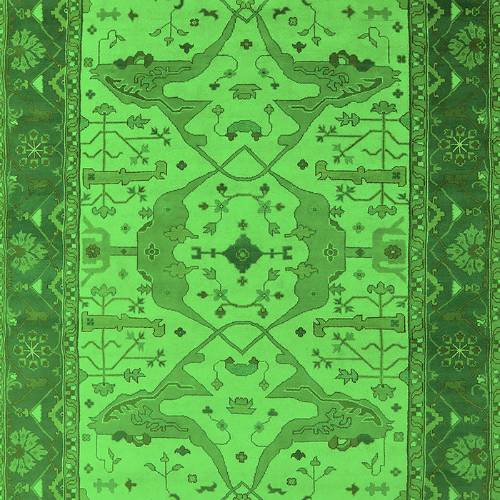 Machine Washable Oriental Green Industrial Area Rugs, wshurb1639grn